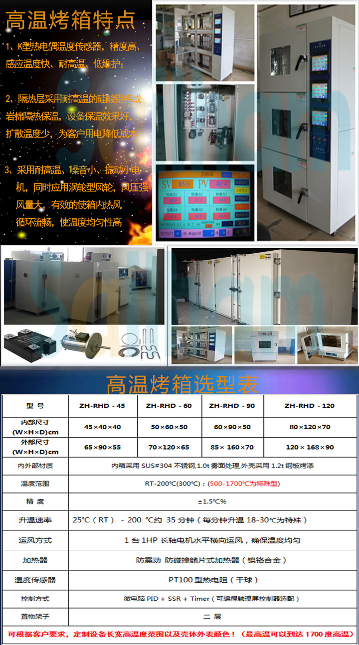 高溫烤箱特點介紹